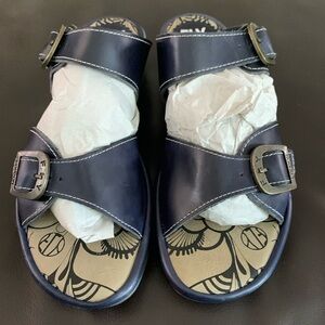 Fly London Navy Slides